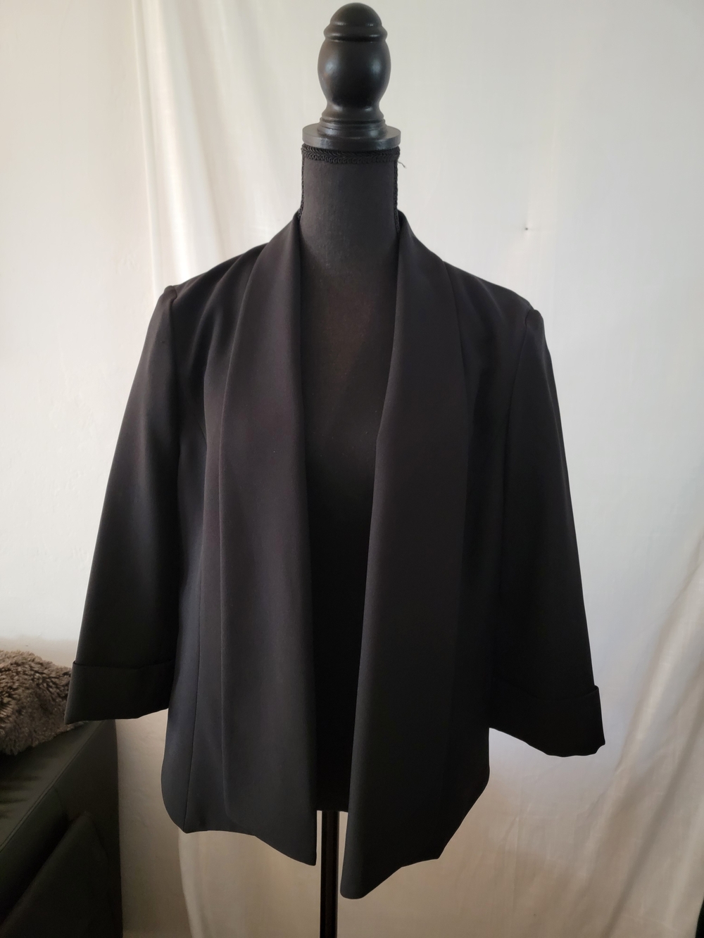 Classic Black Open-Front Women's Blazer